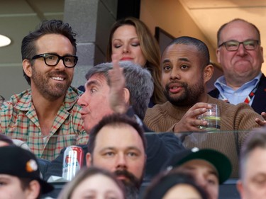 Actor Ryan Reynolds attending the Ottawa Senators game at the Canadian Tire Centre in Ottawa Thursday night.