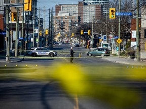 Ottawa police and the provincial Special Investigations Unit (SIU) at the site of an incident at the corner of Kirkwood Avenue and Richmond Road