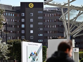 A view taken on April 5, 2023 shows the San Raffaele Hospital in Milan, where former Italian Prime Minister Silvio Berlusconi was admitted in intensive care for heart problems.