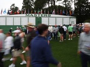 Patrons arrive prior to the 2023 Masters Tournament at Augusta National Golf Club on April 03, 2023 in Augusta, Georgia.