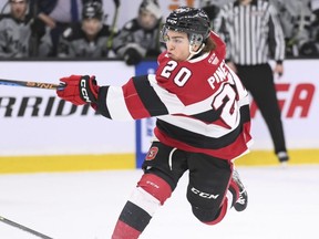 Luca Pinelli scored for Ottawa in a 2-1 Game 4 loss to the Peterborough Petes. Valerie Wutti photo