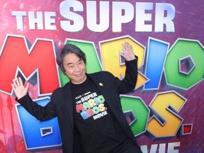 Shigeru Miyamoto attends the premiere of Universal Pictures' "The Super Mario Bros." at Regal LA Live, in Los Angeles, April 1, 2023.