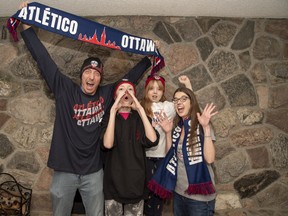 The Millette family (left to right) Jeremy, Foster, Lily and Kristin are big CHEO supporters. Atletico Ottawa announced Monday proceeds raised from its Pay What You Can home opener on April 15 will go to CHEO.