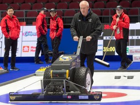 Dave Merklinger, the chief ice technician for the men's world curling championship in Ottawa this week, is making this his last major event. He's been an iceman for 49 years.