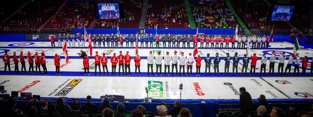 All participating teams were on the ice for Saturday’s official opening ceremony.