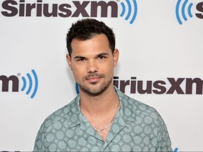 Taylor Lautner visits SiriusXM at SiriusXM Studios on May 17, 2023.