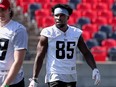 Wide receiver Daniel Oladejo (#85) at the Ottawa Redblacks rookie training camp at TD Place Friday.