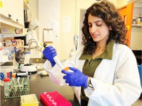 Irsa Wiginton won an award from Mitacs, a non-profit research organization that aims to build partnerships among academics, industry and governments, for the work on the liquid biopsy.