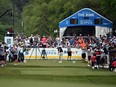 Chesson Hadley hits his first shot on the 14th hole during the third round of the RBC Canadian Open at Oakdale Golf & Country Club in Toronto, Saturday, June 10, 2023.