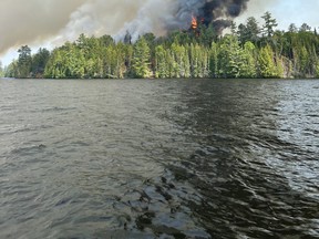 Fire on Centennial Lake