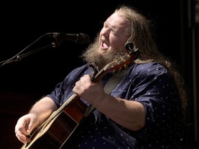 Matt Andersen performs on the main stage at the Edmonton Folk Music Festival, Sunday Aug. 7, 2022. Andersen plays in Perth, Ont. this weekend.
