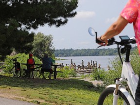 Cyclist along the Ottawa River