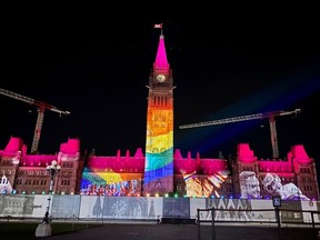 Parliament Buildings during light show