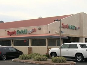Exterior of Mexican restaurant Taqueria Garibaldi in Sacramento, California