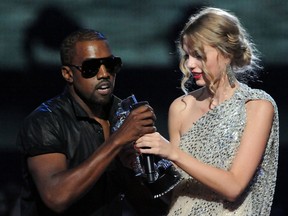 Kanye West interrupts Taylor Swift accepting Best Female Video Award at the MTV’s in September 2009.