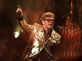 Elton John performs on stage during Day 5 of Glastonbury Festival 2023 on June 25, 2023 in Glastonbury, England.