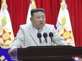 FILE - This photo provided by the North Korean government, North Korean leader Kim Jong Un speaks during his visit to the navy headquarter in North Korea, on Aug. 27, 2023. The content of this image is as provided and cannot be independently verified. Korean language watermark on image as provided by source reads: "KCNA" which is the abbreviation for Korean Central News Agency. (Korean Central News Agency/Korea News Service via AP, File)