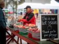 Franco Spagnoli of Osgoode Orchard was selling apples at the Parkdale Market for the last time Sunday, October 22, 2023.
