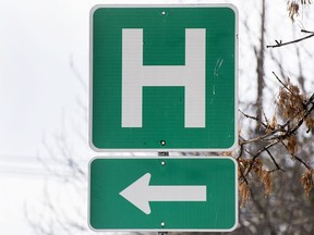 Sign for hospital