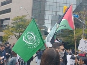 Hamas flag was paraded at a pro-Palestinian protest