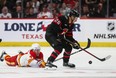 Calgary Flames Connor Zary and Ottawa Senators Erik Brannstrom