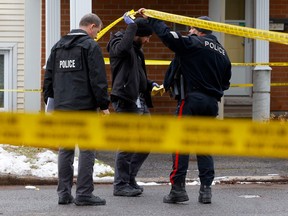 Police are investigating an early morning shooting in Ottawa's Centrepointe neighbourhood Thursday. Officers were on scene responding to a homicide on Draffin Court, off Hemmingwood Way.