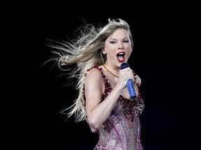 Taylor Swift performs at the Monumental stadium during her Eras Tour concert in Buenos Aires, Argentina, Thursday, Nov. 9, 2023.