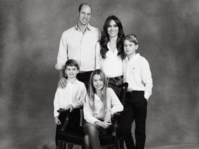Prince William and Princess Kate shared their 2023 Christmas family portrait on social media over the weekend.
