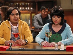 Kunal Nayyar and Kate Micucci in a scene from The Big Bang Theory.