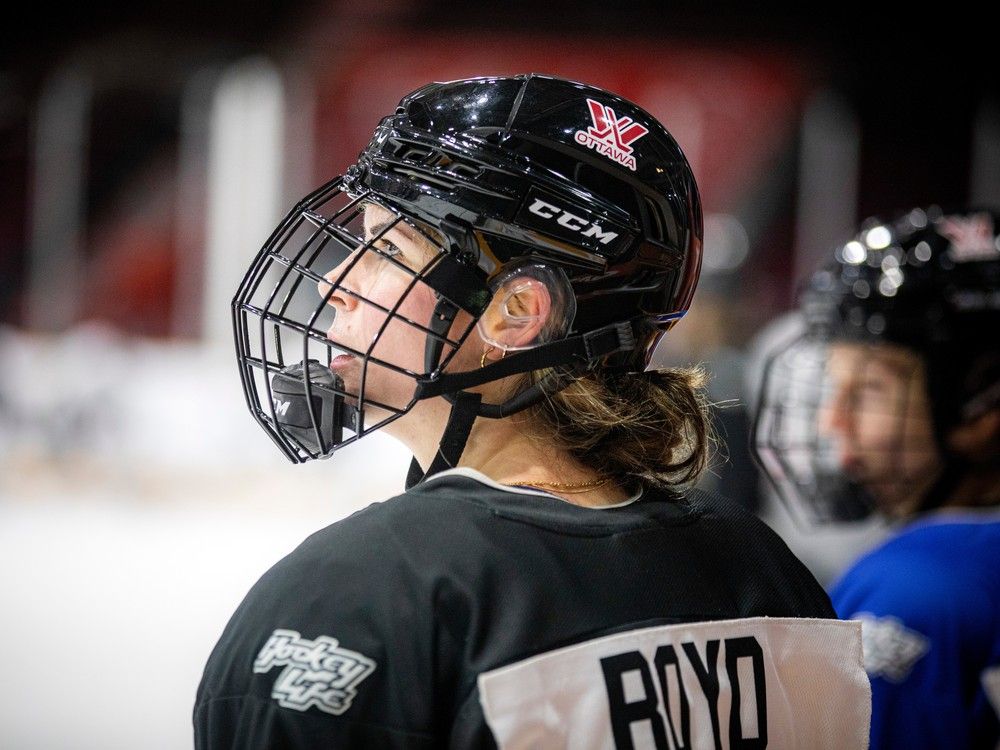 Zoe Boyd of the new PWHL Ottawa team took to the TD Place ice for a practice Sunday, Dec. 31 2023. 
