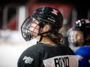 Zoe Boyd of the new PWHL Ottawa team took to the TD Place ice for a practice Sunday, Dec. 31 2023.