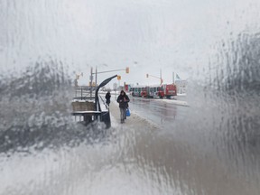 An overnight ice storm caused slippery conditions near Lees Station in Ottawa Thursday