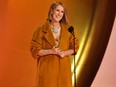 Canadian singer Celine Dion presents the Album Of The Year award on stage during the 66th Annual Grammy Awards on Feb. 4, 2024.