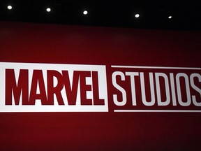 The Marvel Studios logo is projected on screen during the Walt Disney Studios special presentation during CinemaCon 2022 at Caesars Palace on April 27, 2022 in Las Vegas, Nevada.