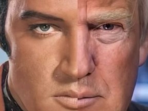 Donald Trump has asked followers if they think he looks like Elvis.