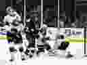 Los Angeles Kings left winger Kevin Fiala celebrates his overtime goal against the Ottawa Senators.