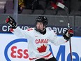 Macklin Celebrini of Boston University,