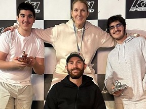 Celine Dion marked Stiff Person Awareness Day in a photo alongside her three sons.