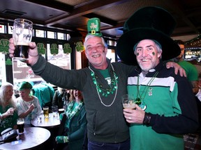 By noon on St. Patrick's Day 2023, people were dancing and hoisting Guinness at the Heart and Crown pub in the ByWard Market.