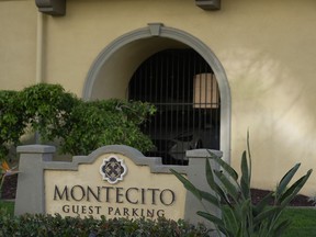 The exterior of the Montecito Apartments complex is pictured in Los Angeles, Wednesday, April 10, 2024. Danielle Cherakiyah Johnson, a woman who authorities say fatally stabbed her partner inside their home in the complex Monday then threw her two children from a moving SUV onto the freeway, killing her infant daughter, appeared to be agitated by the impending eclipse.