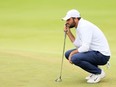 Scottie Scheffler of the United States prepares to putt on the ninth green during the second round of the 2024 PGA Championship at Valhalla Golf Club on May 17, 2024 in Louisville, Kentucky.