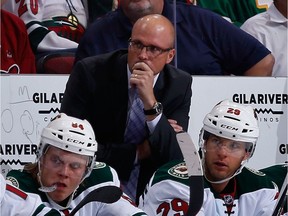 A source said Senators head coach Travis Green and Steve Staios, the club's president of hockey operations and general manager, have interviewed former Minnesota Wild head coach Mike Yeo, above, for one of the spots on the staff.