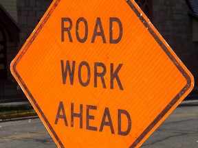 A file photo of a road construction sign.