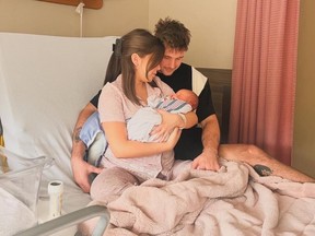 Ottawa Redblacks receiver Jaelon Acklin is a first-time father. His girlfriend Aynsley gave birth to daughter Poppy a week ago in Hamilton. SUBMITTED PHOTO