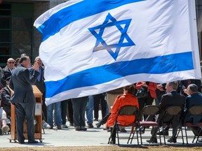 Officials gather to mark Israel's Day of Independence at Ottawa City Hall in this 2014 file photograph.