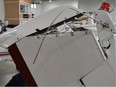 Damage sustained to a Cessna 150 aircraft after a collision in a training session near Gatineau, June 20, 2023.