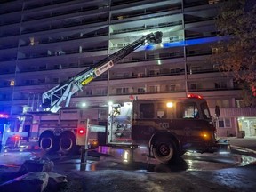 Highrise building fire on Donald Street