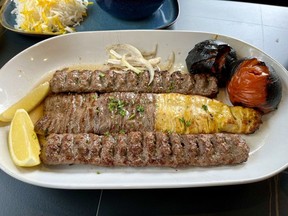 Persis special for two at Persis Grill in Bells Corners, which included two ground beef skewers and a half skewer of beef tenderloin and half-skewer of chicken fillet