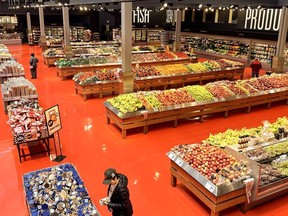 The produce section of a Toronto Loblaws on Friday, May 3, 2024. Some Canadians say they plan to boycott all Loblaw-owned stores for the month of May as they are fed up with the rising cost of food.