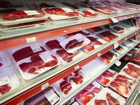 Beef and meat products are displayed for sale at a grocery store in Aylmer, Que., on Thursday, May 26, 2022.